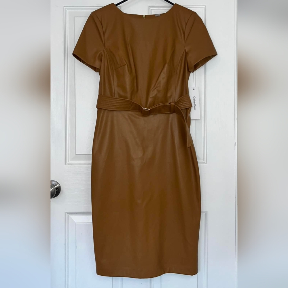Calvin Klein Faux Leather Dress (4)